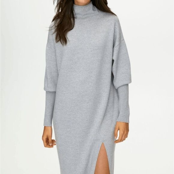 Aritzia Dresses & Skirts - Aritzia Cyprie Gray Long Sleeve Dress NWT